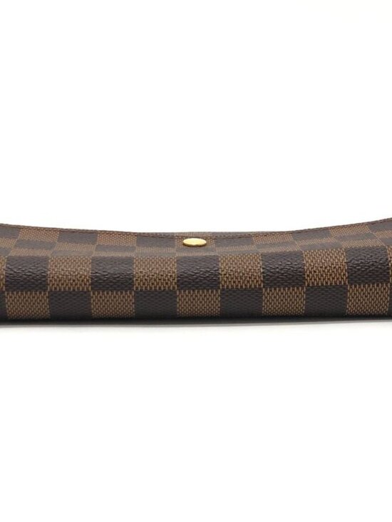 Louis Vuitton Long Wallet Portefeuille Sarah Damier Canvas Ebene Brown - Picture 6 of 9